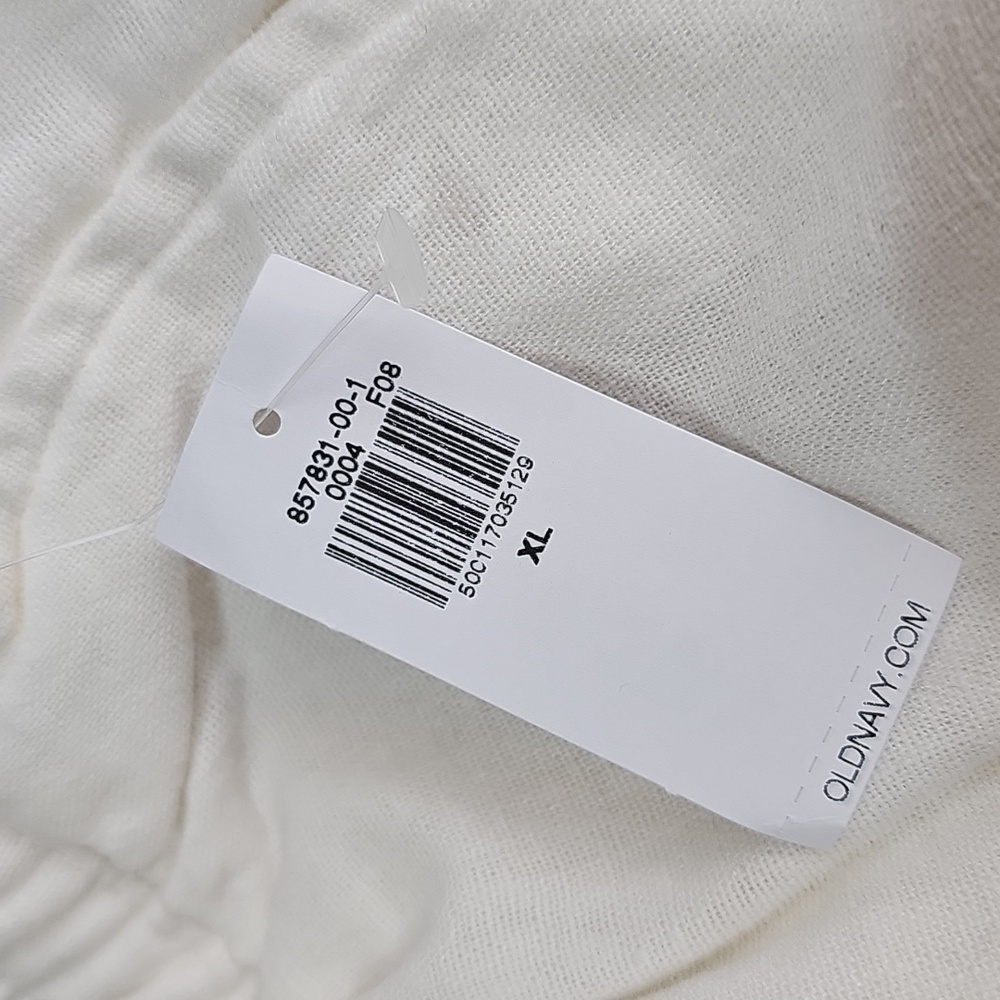 NWT OLD NAVY WHITE LINEN HIGH-RISE WIDE-LEG ELASTIC PULL-ON PANTS - Picture 11 of 11